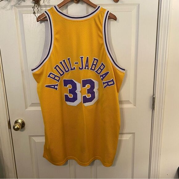 Authentic 1979-1980 Mitchell & Ness Kareem Abdul-Jabbar #33 Lakers Jersey OG - Picture 5 of 8